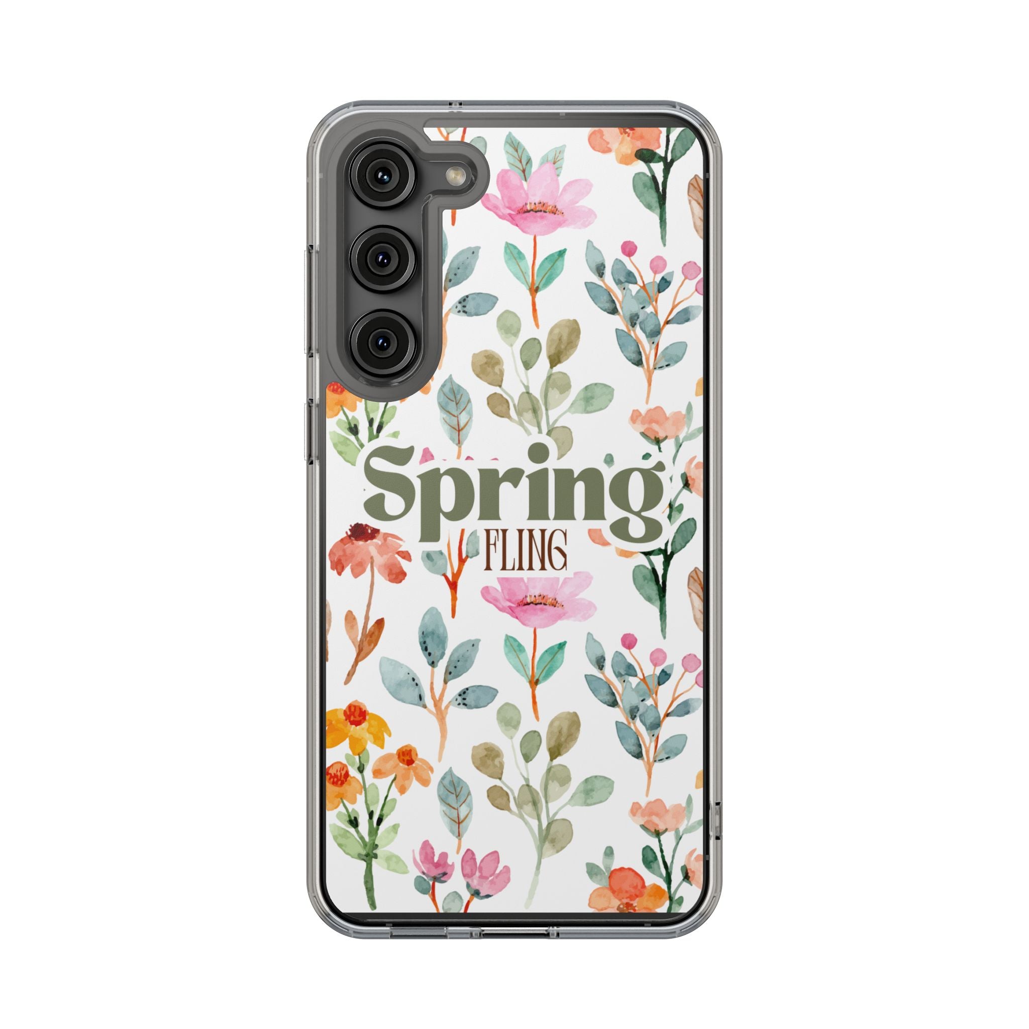 Spring Fling Floral Pattern - Clear Phone Case