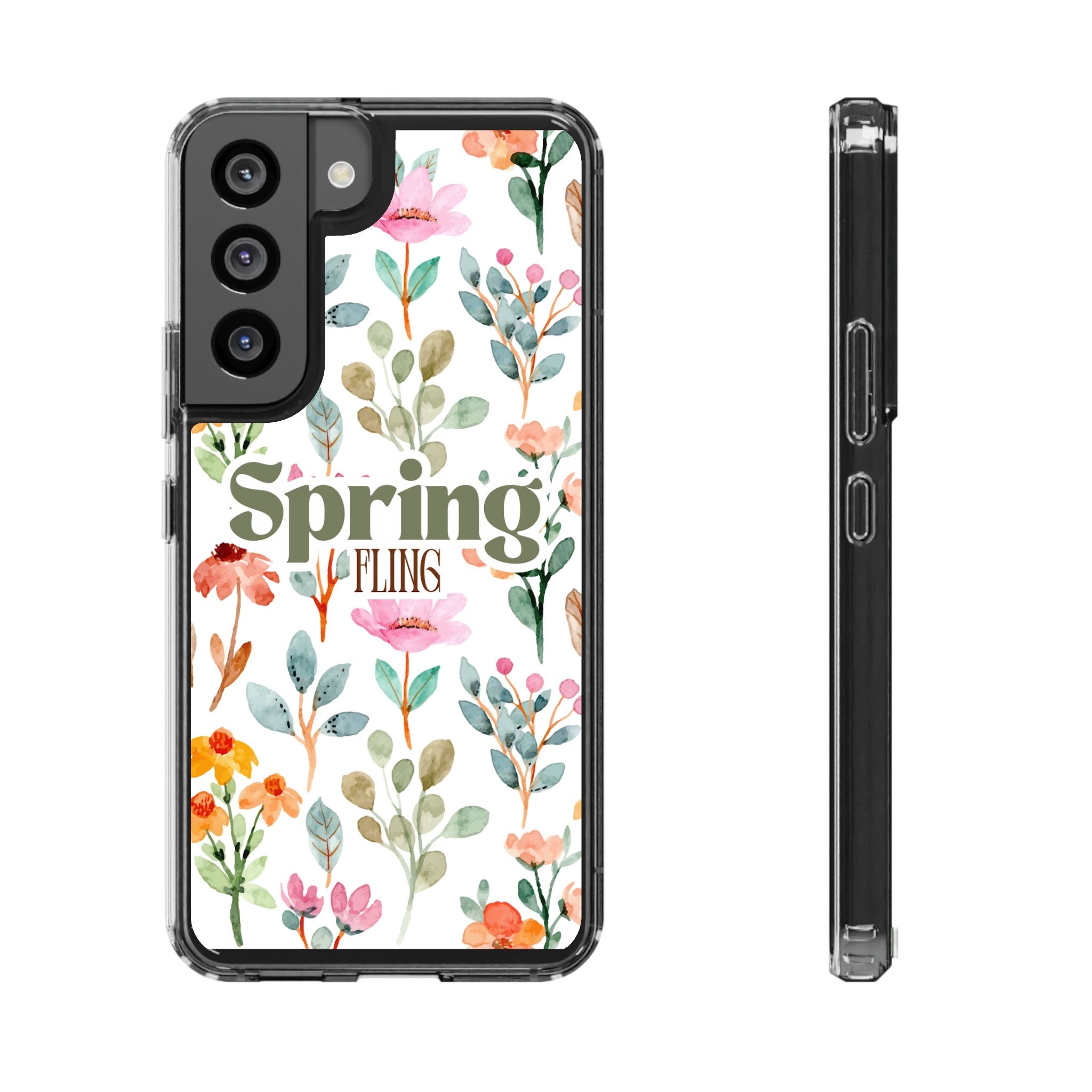Spring Fling Floral Pattern - Clear Phone Case