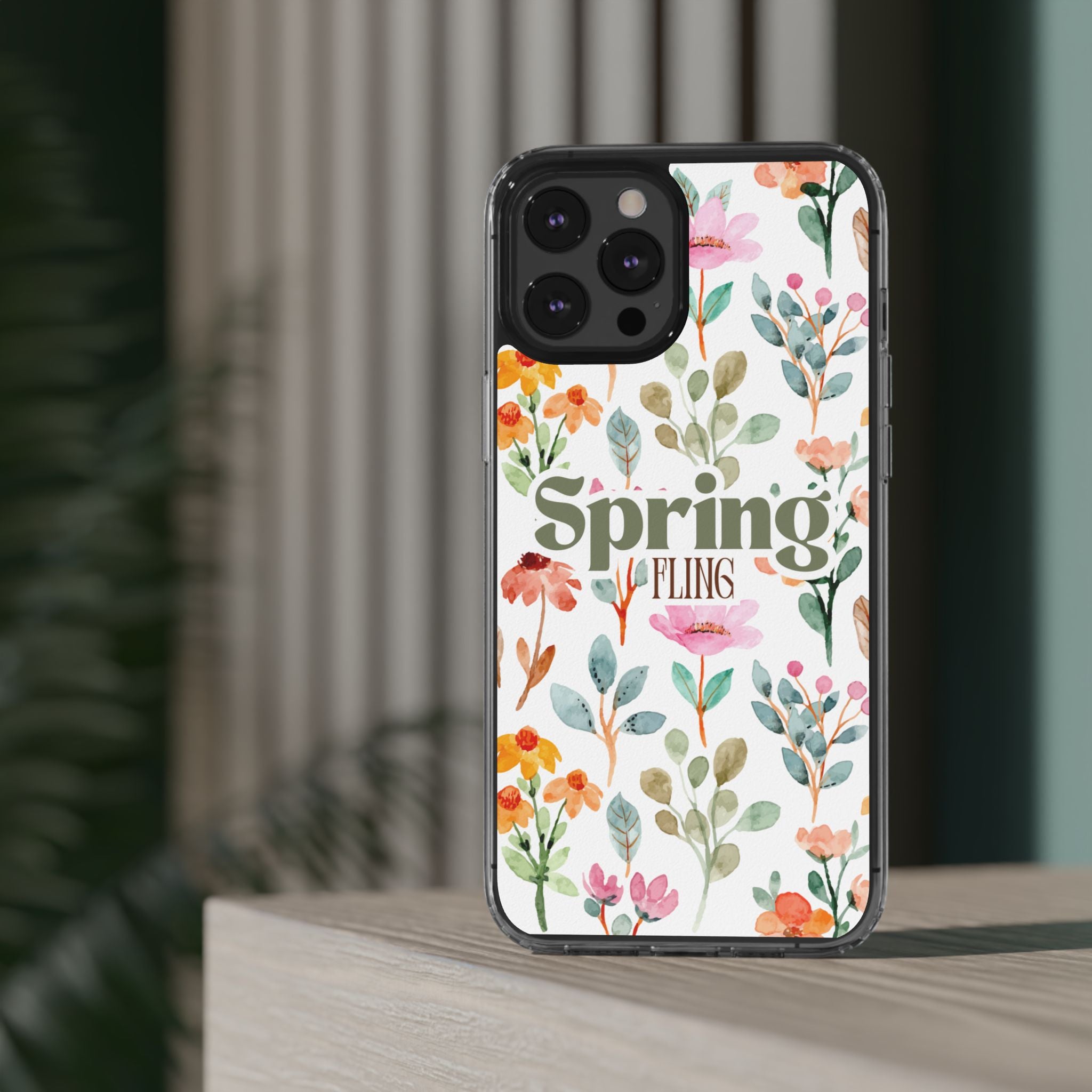 Floral Spring Fling Clear Phone Case