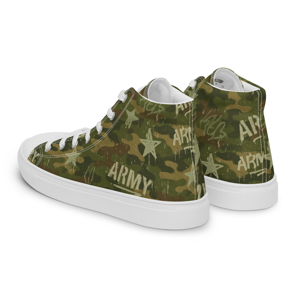 MY ARMY™ Green Camo Print - Unisex High-Top Canvas Shoes