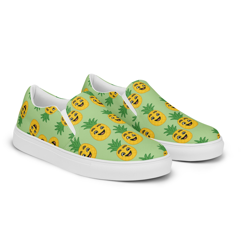 Mr. Pino Pineapple Print - Women's Slip-On Canvas Shoes