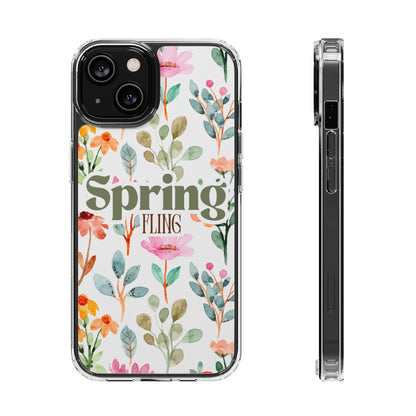 Floral Spring Fling Clear Phone Case