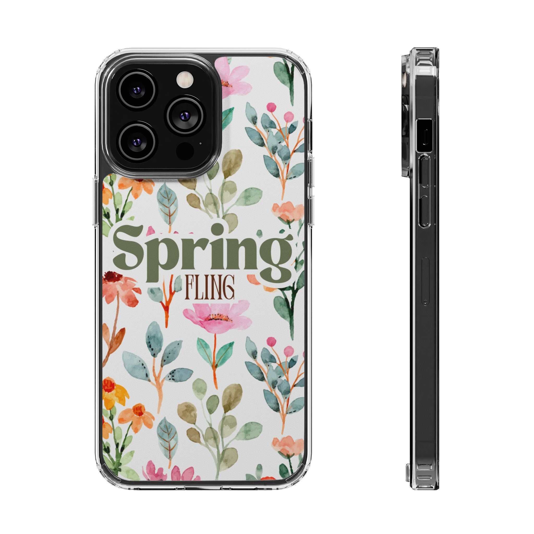 Floral Spring Fling Clear Phone Case