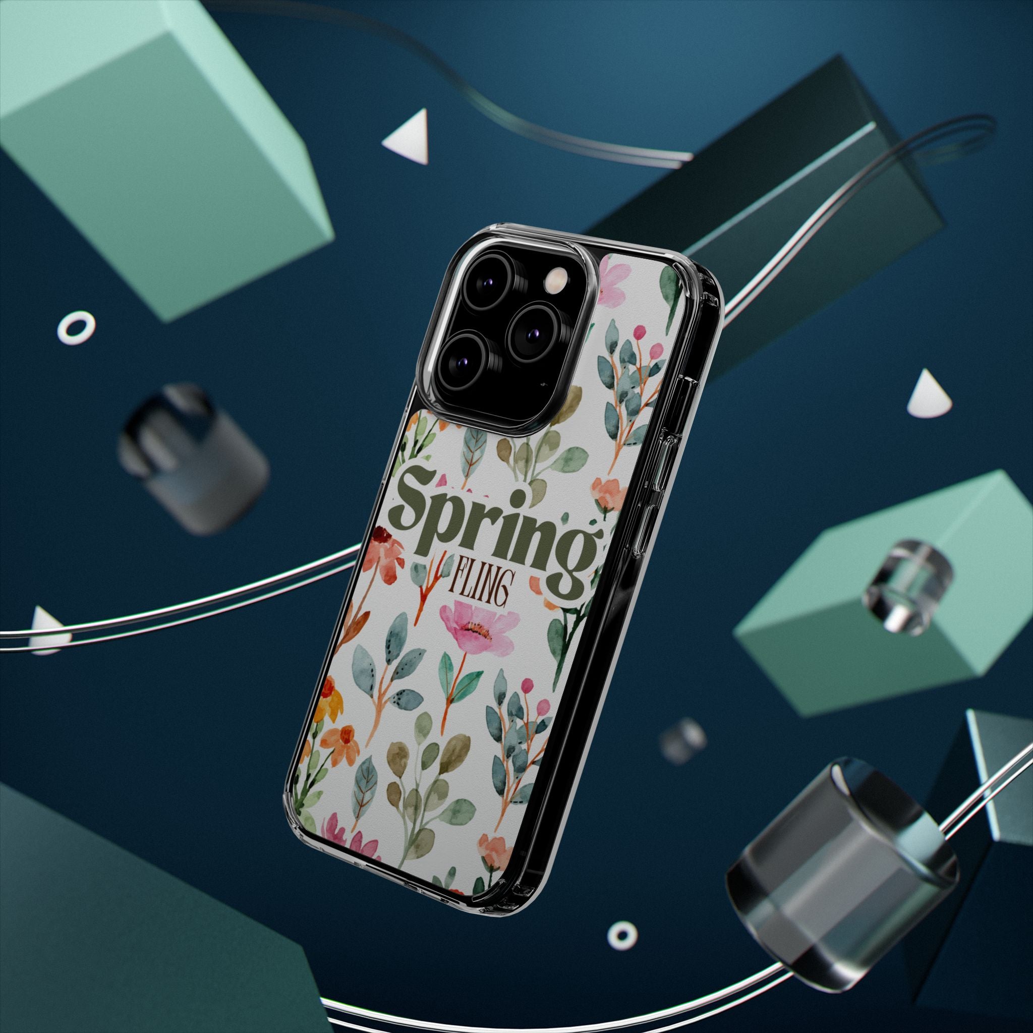Floral Spring Fling Clear Phone Case
