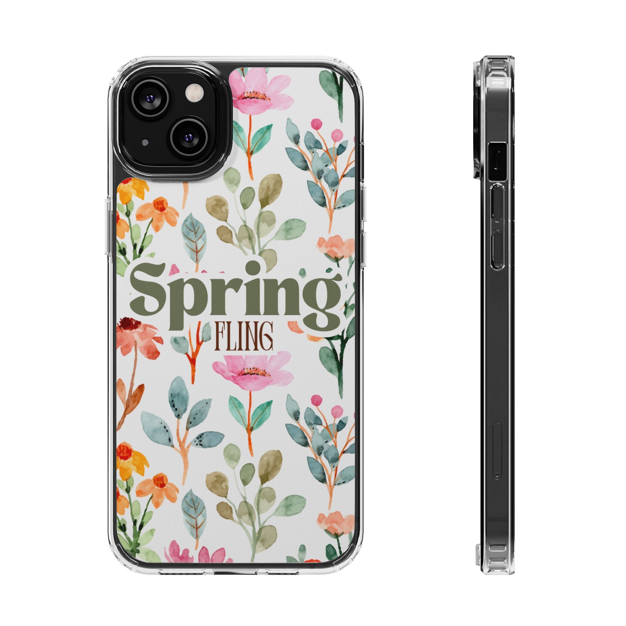 Floral Spring Fling Clear Phone Case