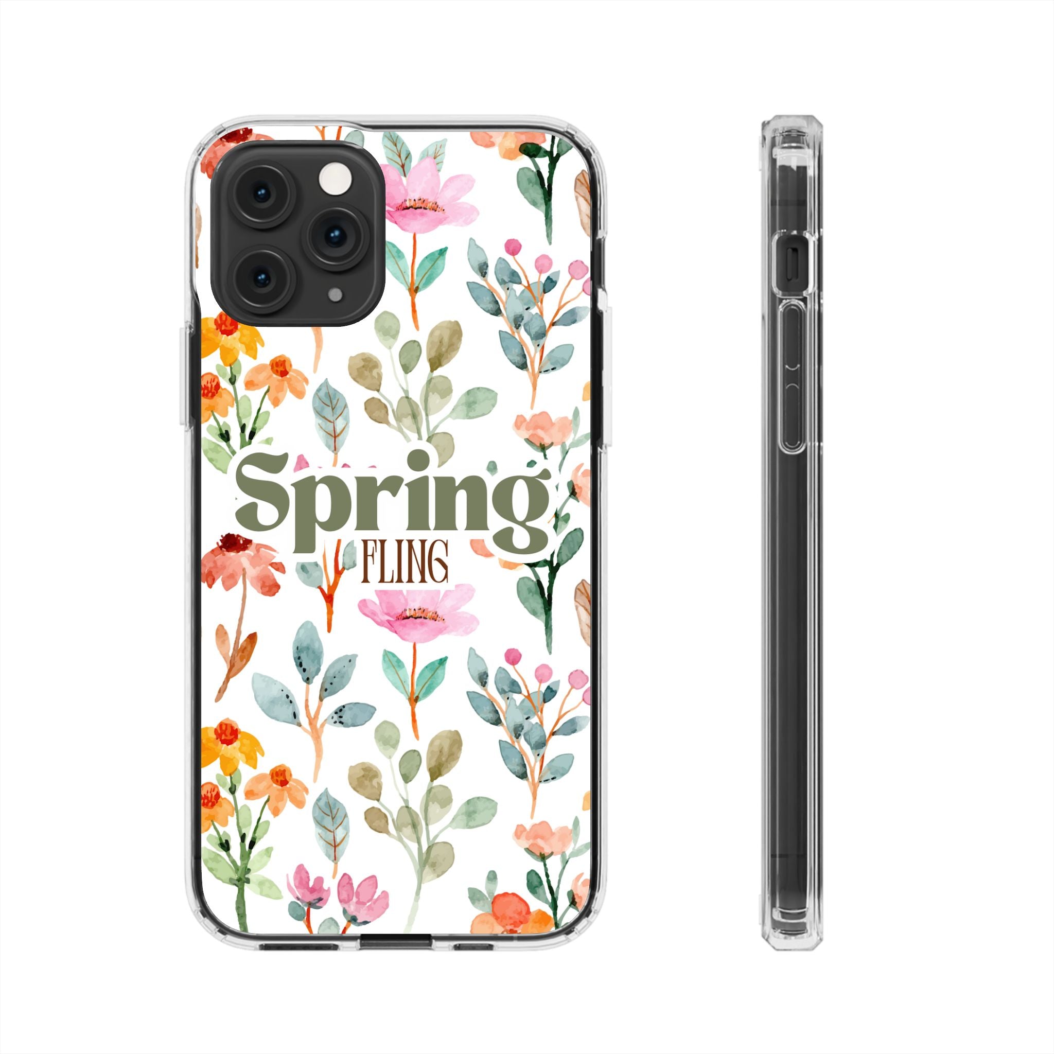 Floral Spring Fling Clear Phone Case