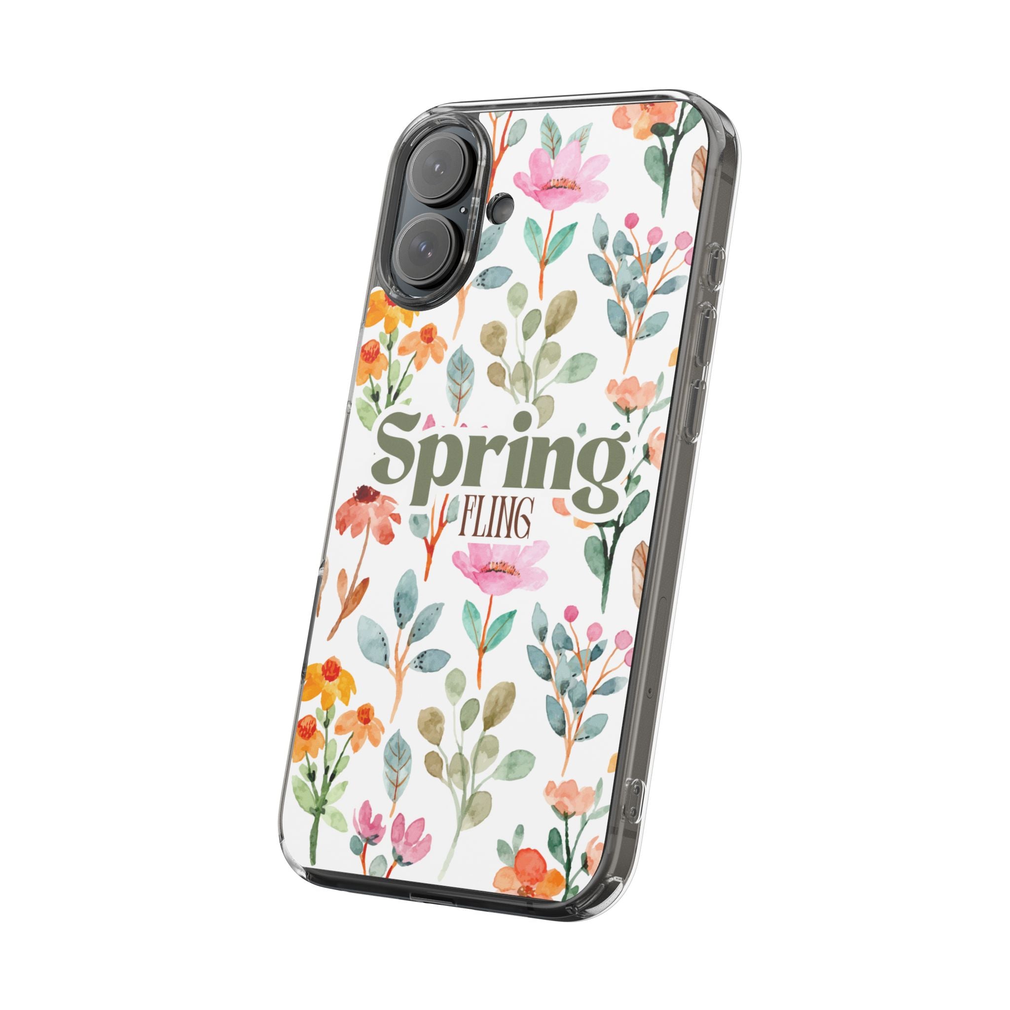 Floral Spring Fling Clear Phone Case