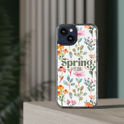 Floral Spring Fling Clear Phone Case