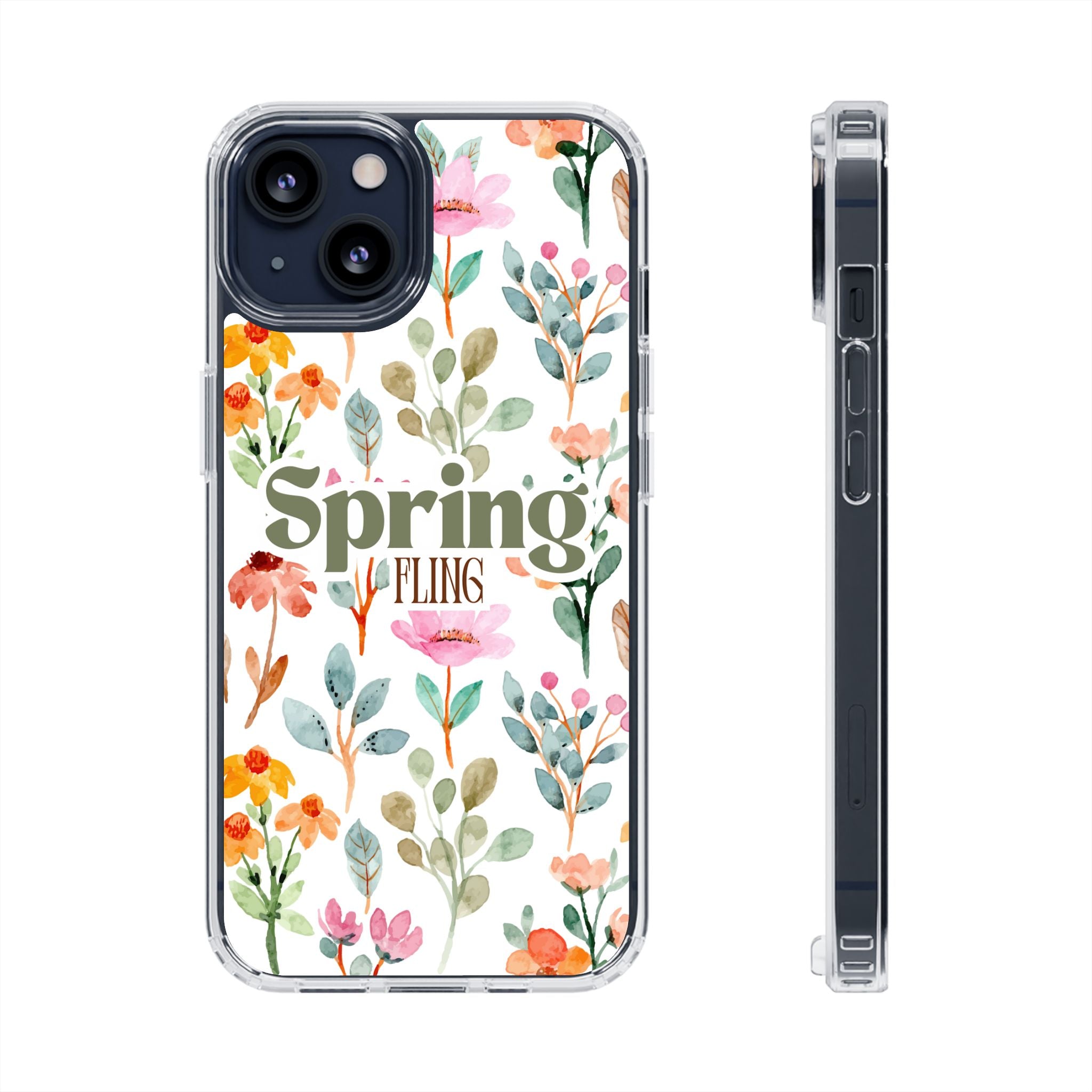 Floral Spring Fling Clear Phone Case
