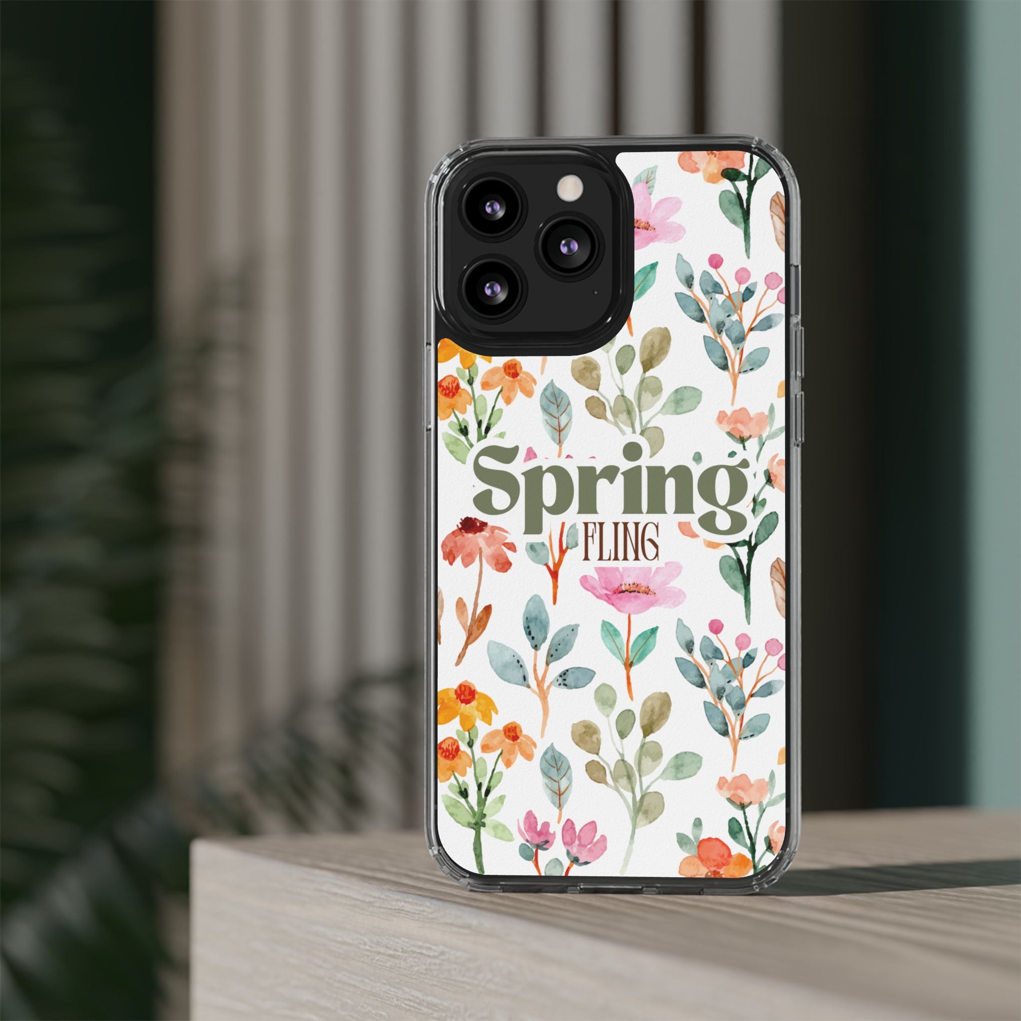 Floral Spring Fling Clear Phone Case