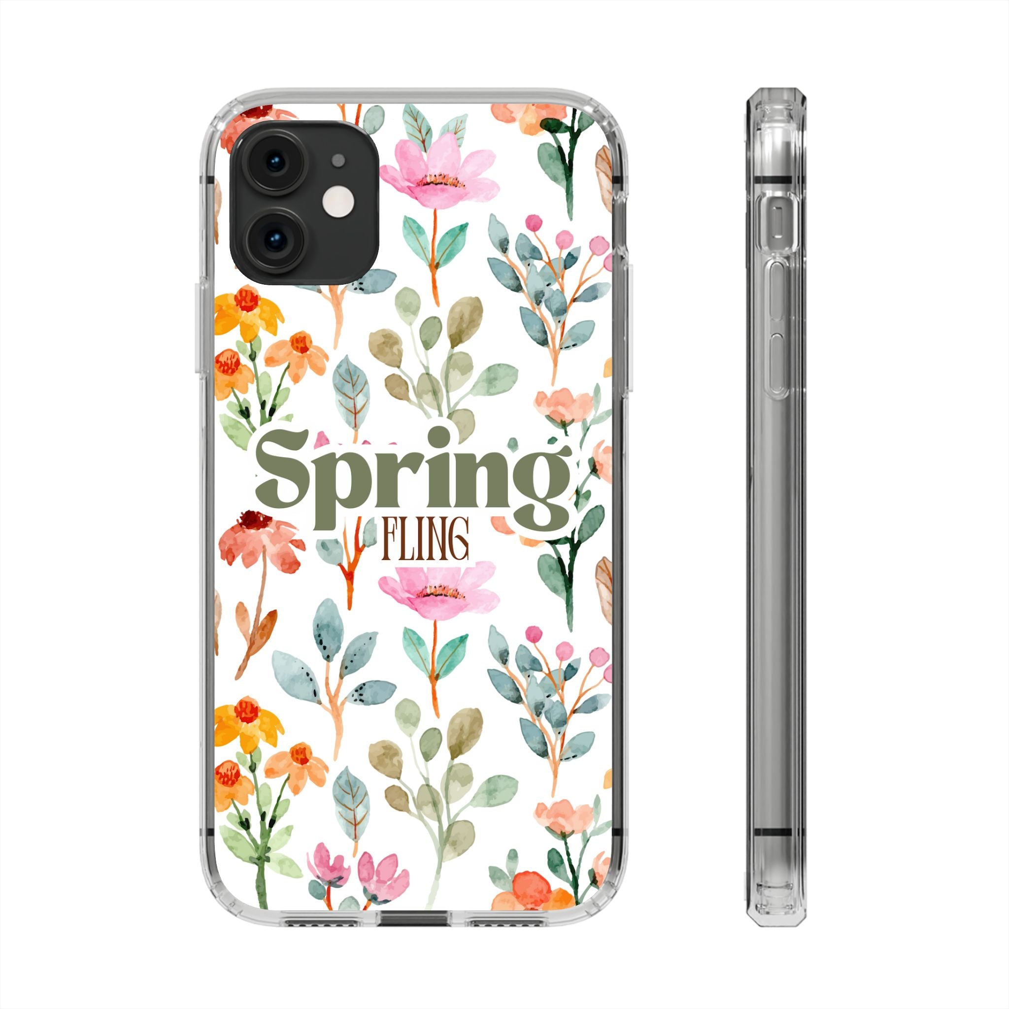 Floral Spring Fling Clear Phone Case