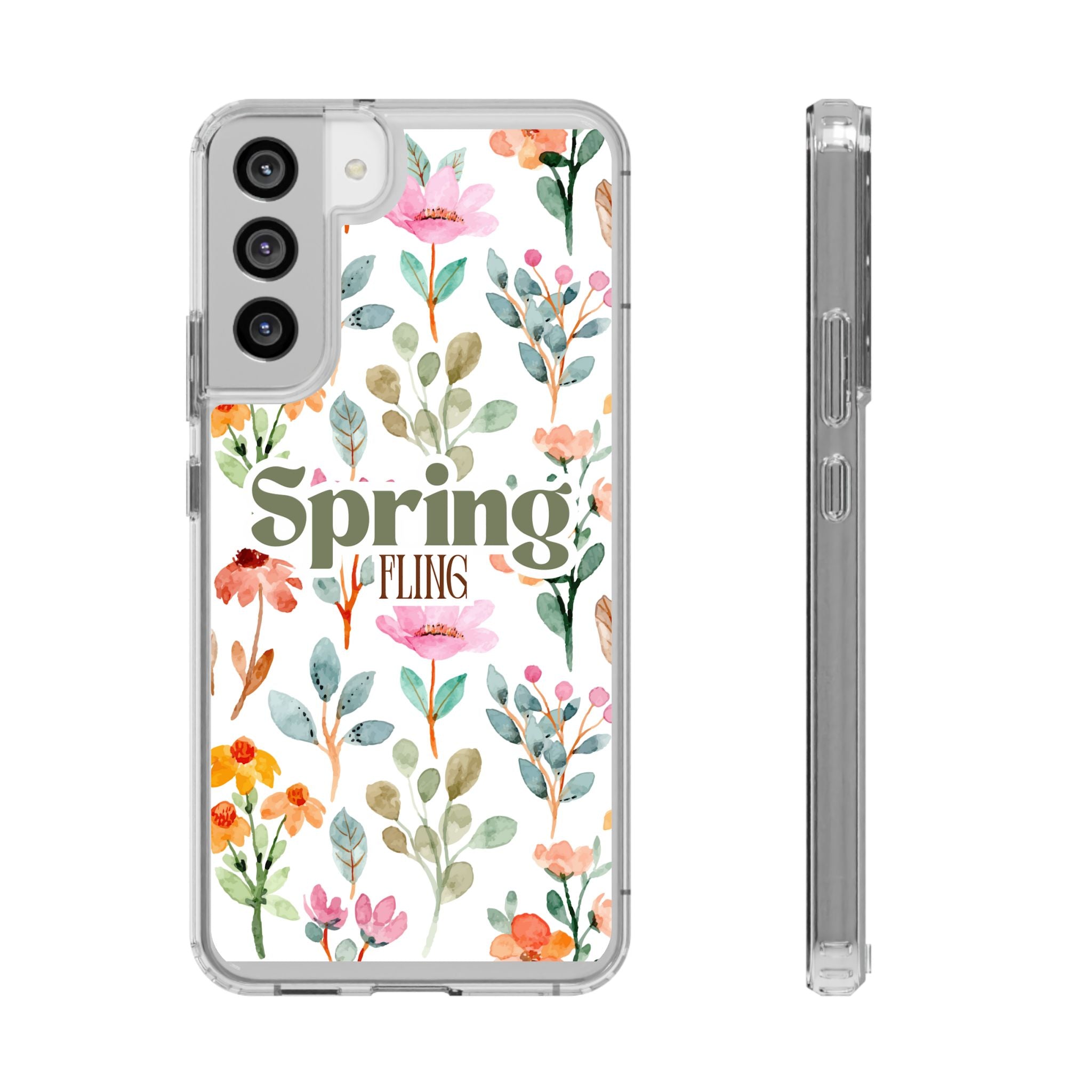 Spring Fling Floral Pattern - Clear Phone Case