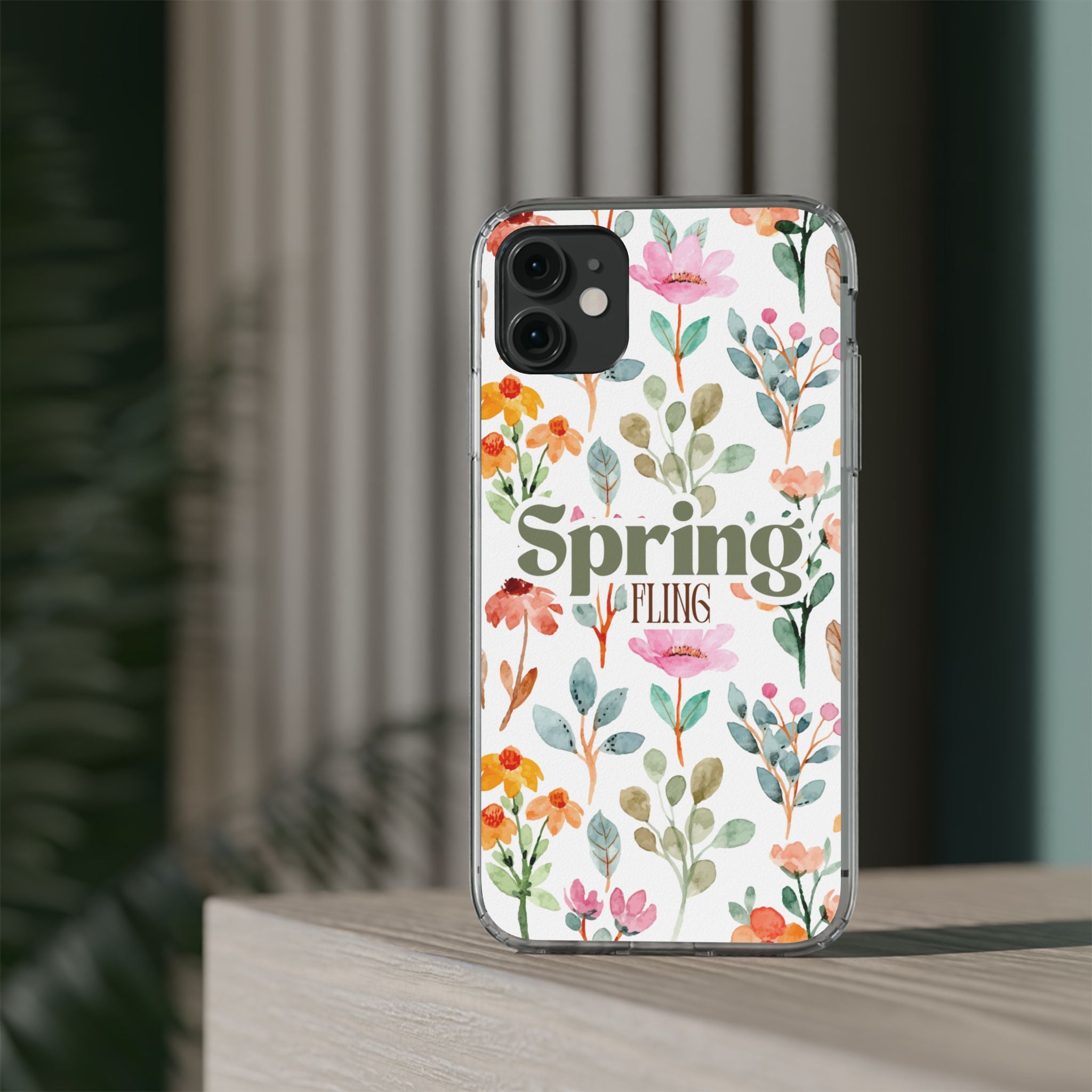 Floral Spring Fling Clear Phone Case