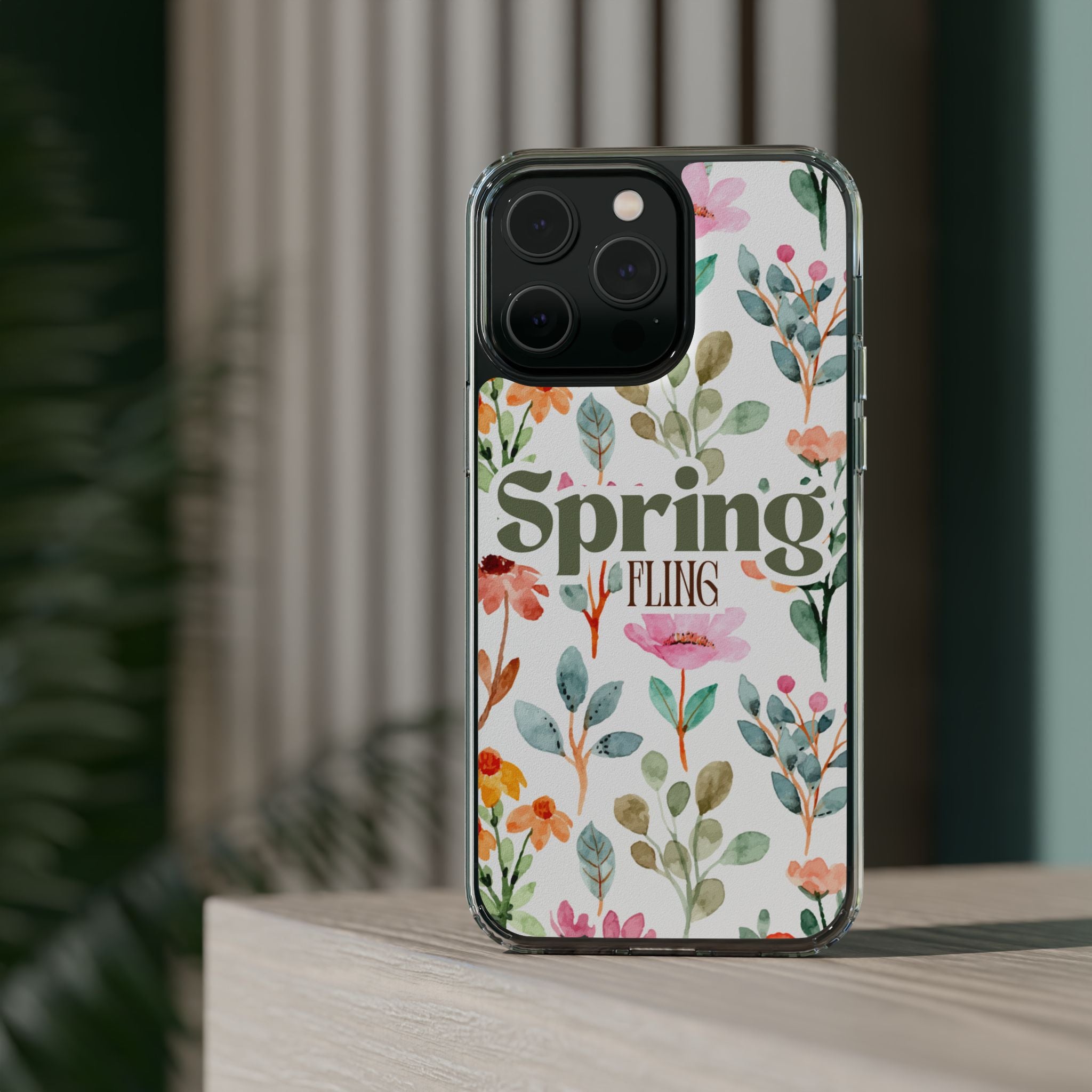 Floral Spring Fling Clear Phone Case