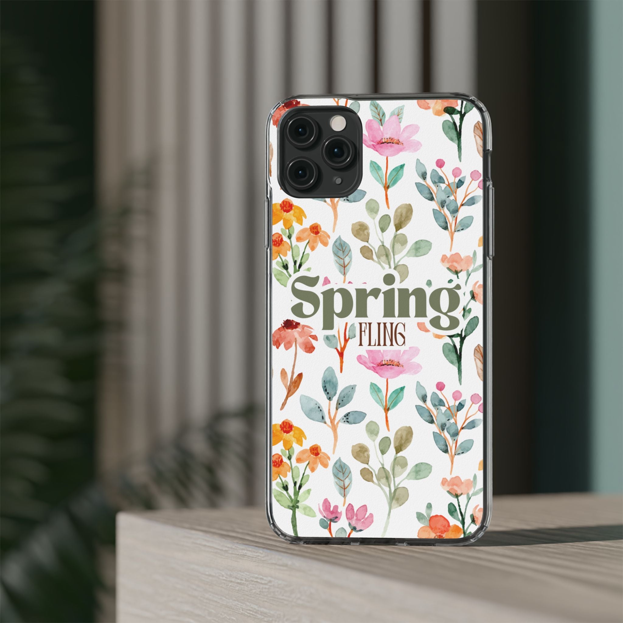Floral Spring Fling Clear Phone Case