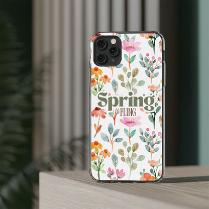 Floral Spring Fling Clear Phone Case