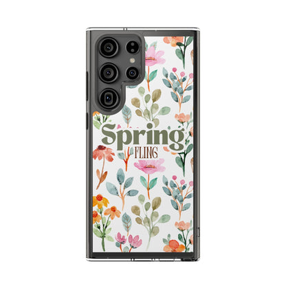 Spring Fling Floral Pattern - Clear Phone Case