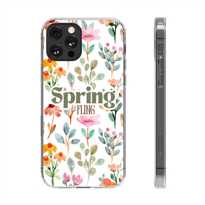 Floral Spring Fling Clear Phone Case