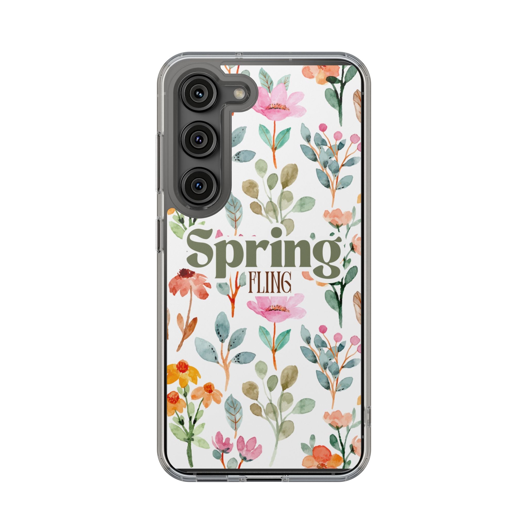 Spring Fling Floral Pattern - Clear Phone Case