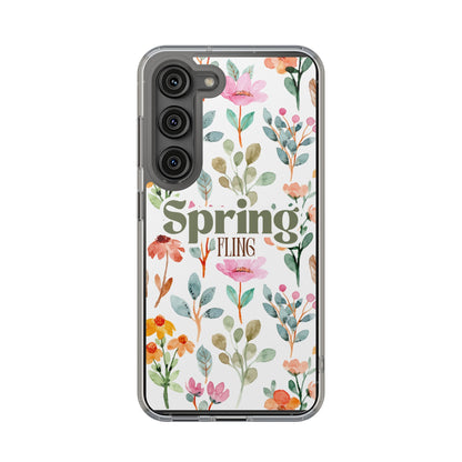 Spring Fling Floral Pattern - Clear Phone Case