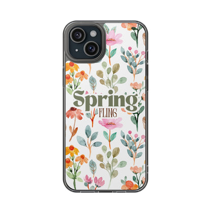 Floral Spring Fling Clear Phone Case