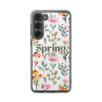 Spring Fling Floral Pattern - Clear Phone Case