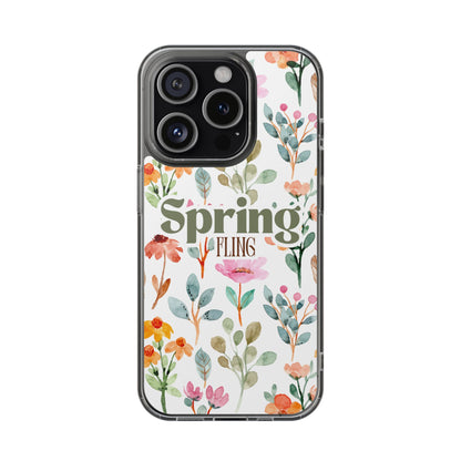Floral Spring Fling Clear Phone Case