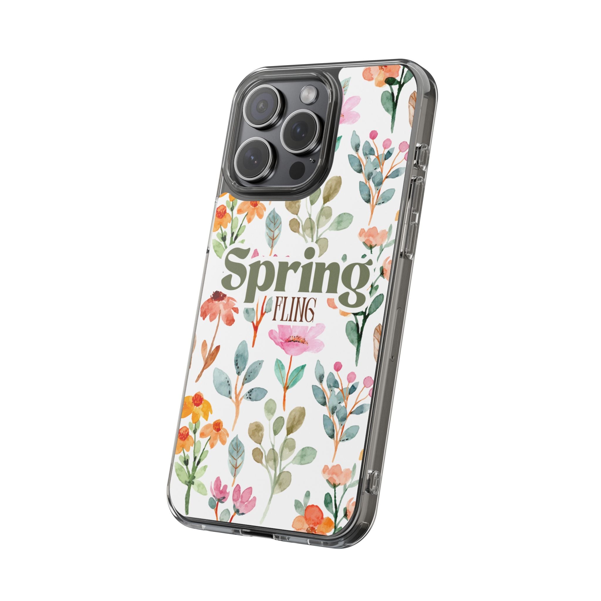 Floral Spring Fling Clear Phone Case