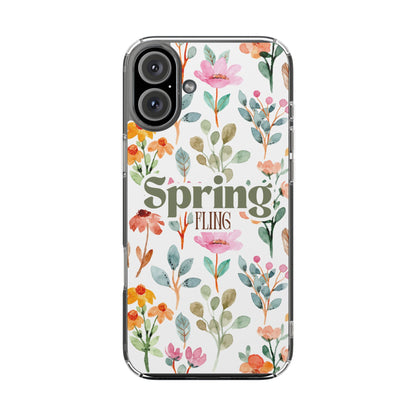 Floral Spring Fling Clear Phone Case
