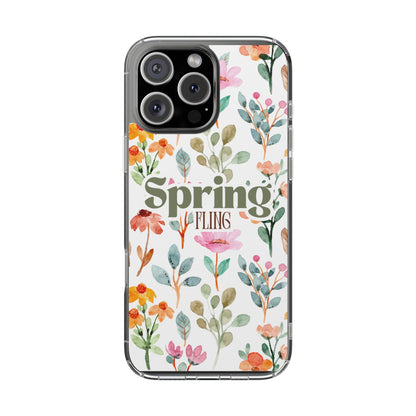 Floral Spring Fling Clear Phone Case