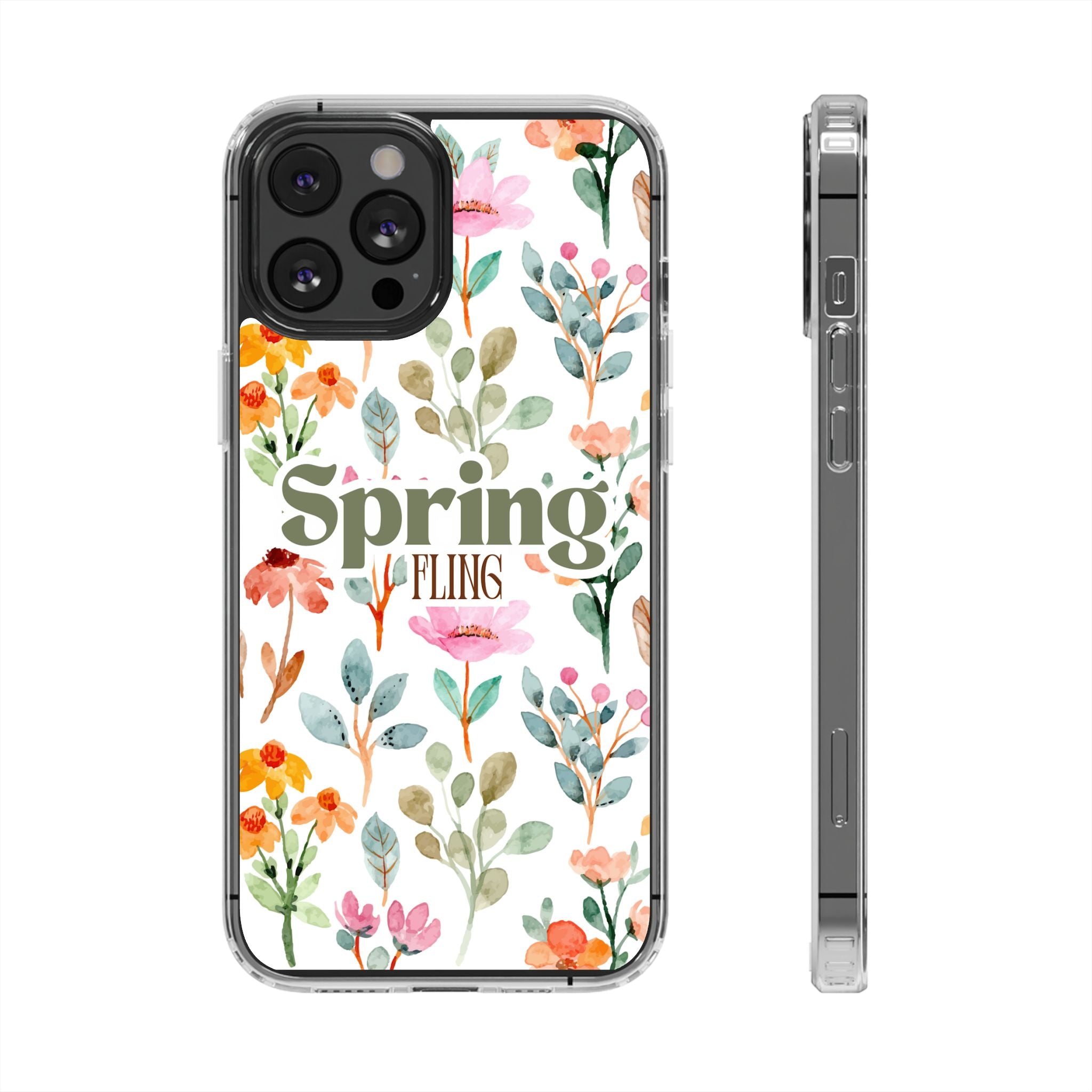 Floral Spring Fling Clear Phone Case