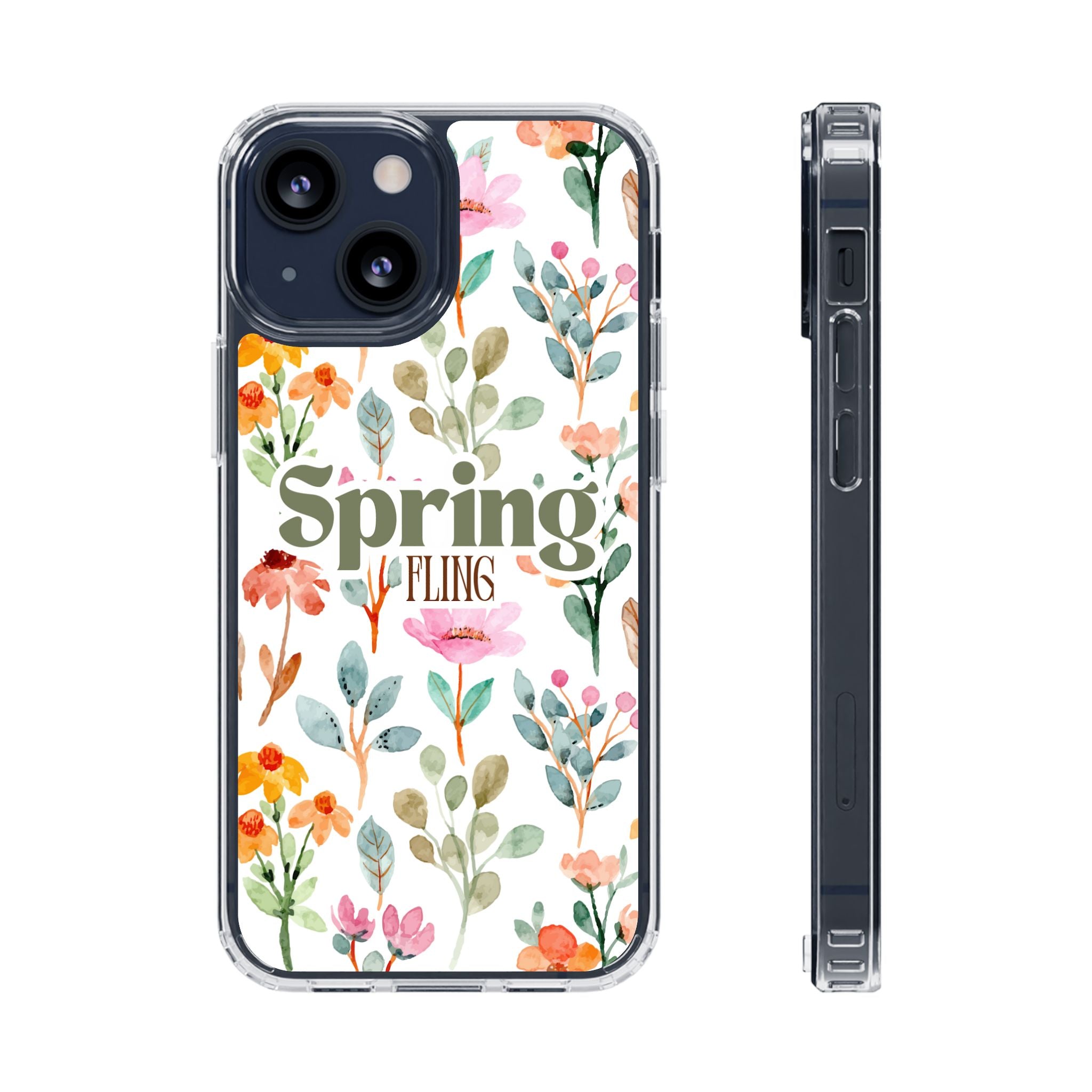 Floral Spring Fling Clear Phone Case
