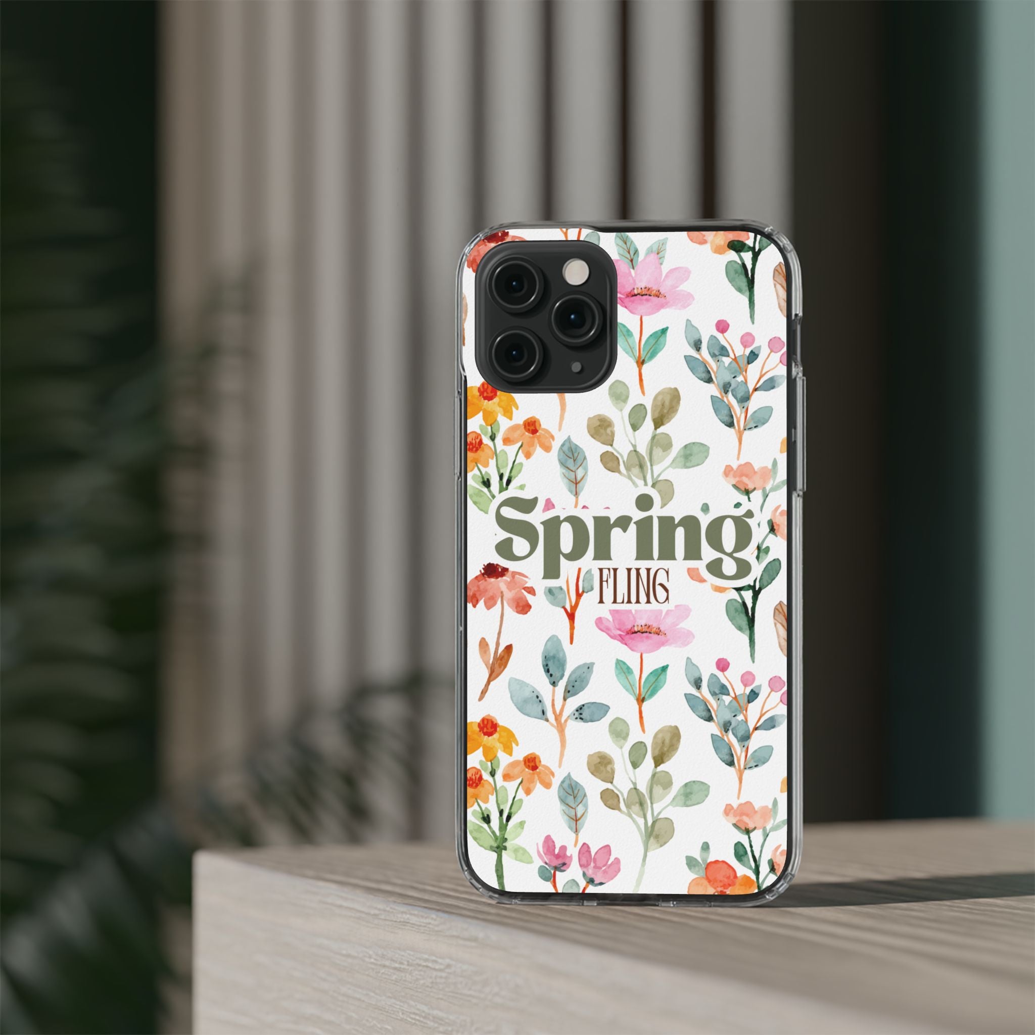 Floral Spring Fling Clear Phone Case