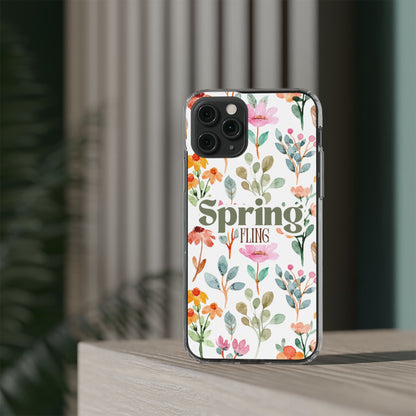 Floral Spring Fling Clear Phone Case