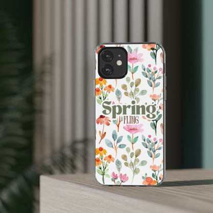 Floral Spring Fling Clear Phone Case