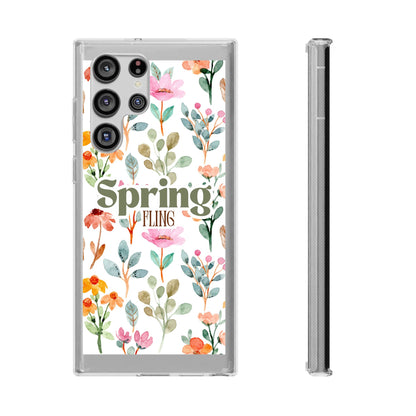 Spring Fling Floral Pattern - Clear Phone Case