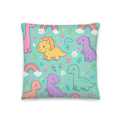 Pastel Dinosaur Pattern - Throw Pillow