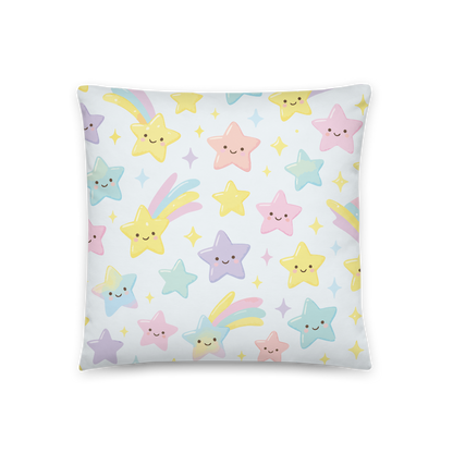 Pastel Star & Rainbow Pattern - Throw Pillow