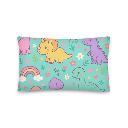 Pastel Dinosaur Pattern - Throw Pillow
