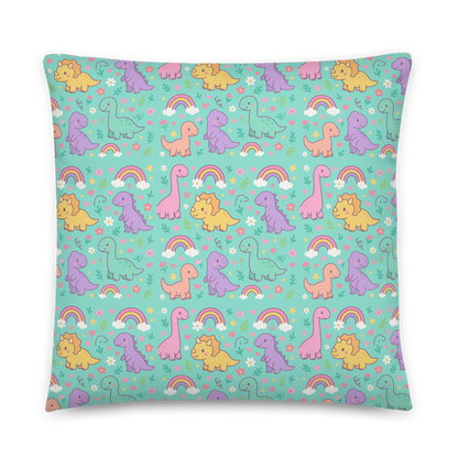 Pastel Dinosaur Pattern - Throw Pillow