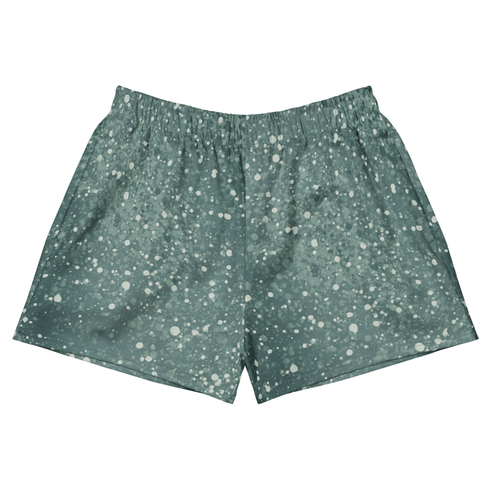 Soft Green Splatter Print - Unisex Athlethic Shorts