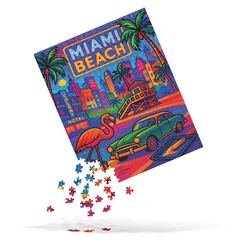 Neon Miami Jigsaw Puzzle – 252 or 520 Pieces