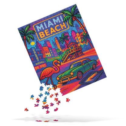 Neon Miami Jigsaw Puzzle – 252 or 520 Pieces