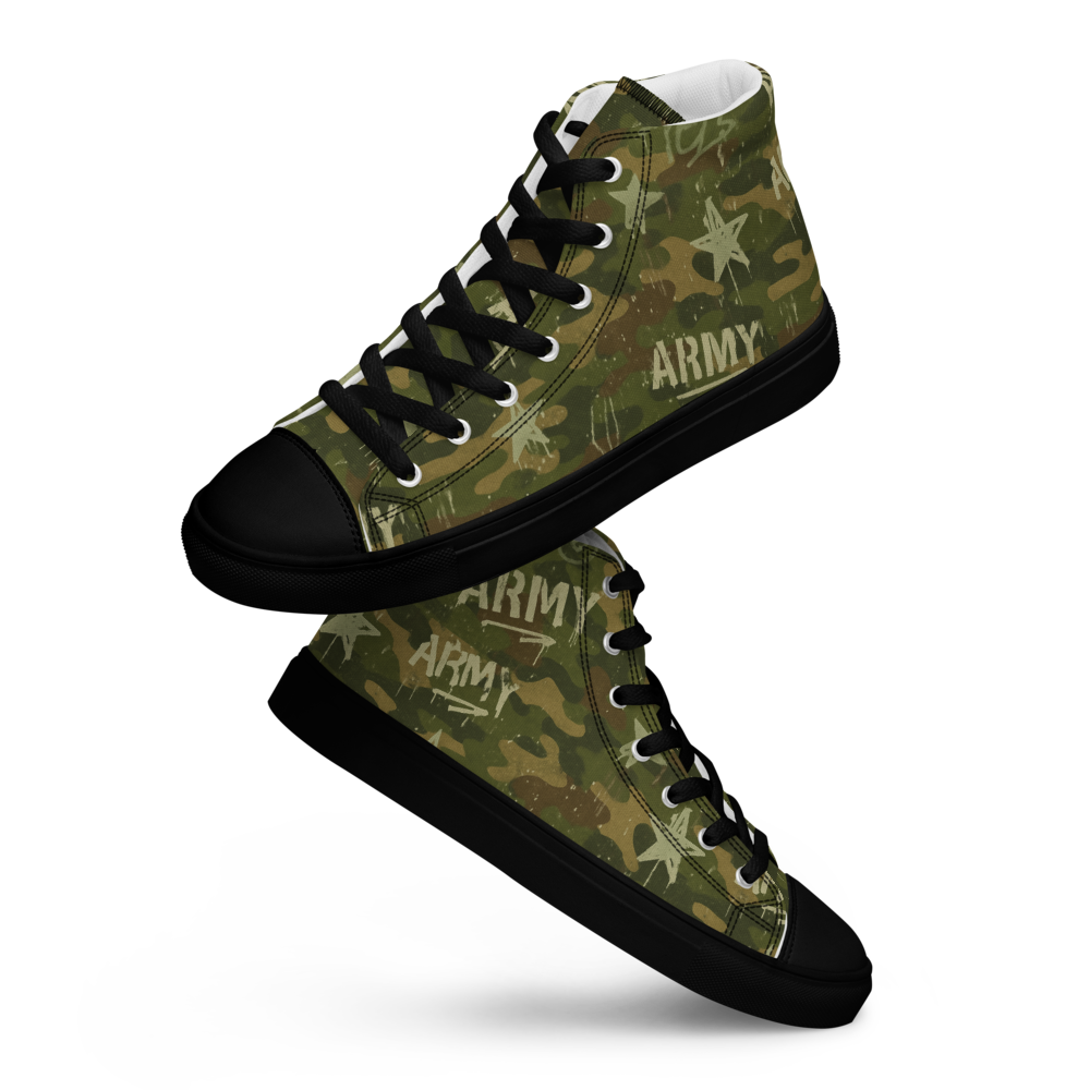 MY ARMY™ Green Camo Print -  Unisex High-Top Canvas Shoes
