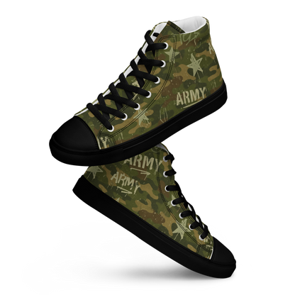 MY ARMY™ Green Camo Print -  Unisex High-Top Canvas Shoes