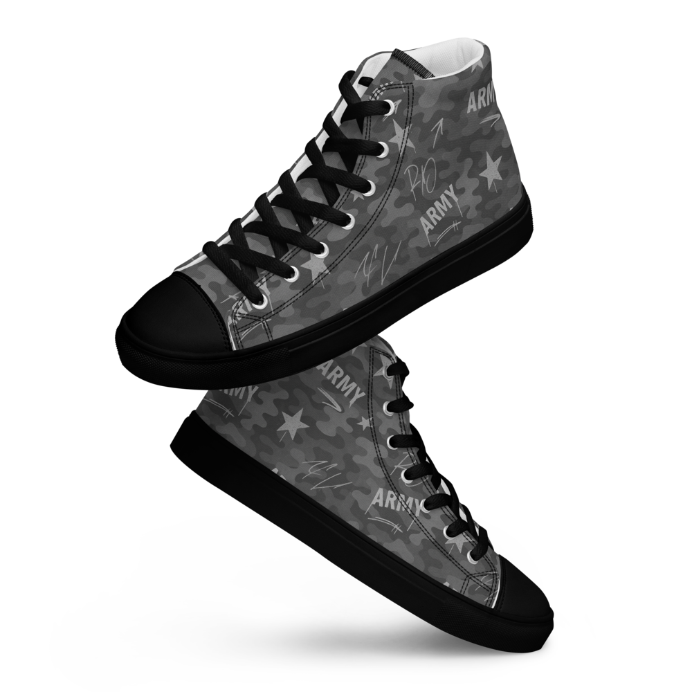MY ARMY™ Grey Camo Print - Men’s High Top Canvas Shoes