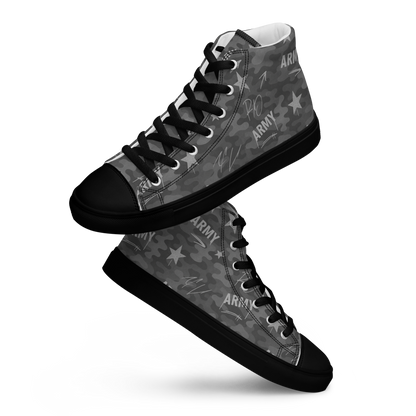MY ARMY™ Grey Camo Print - Men’s High Top Canvas Shoes