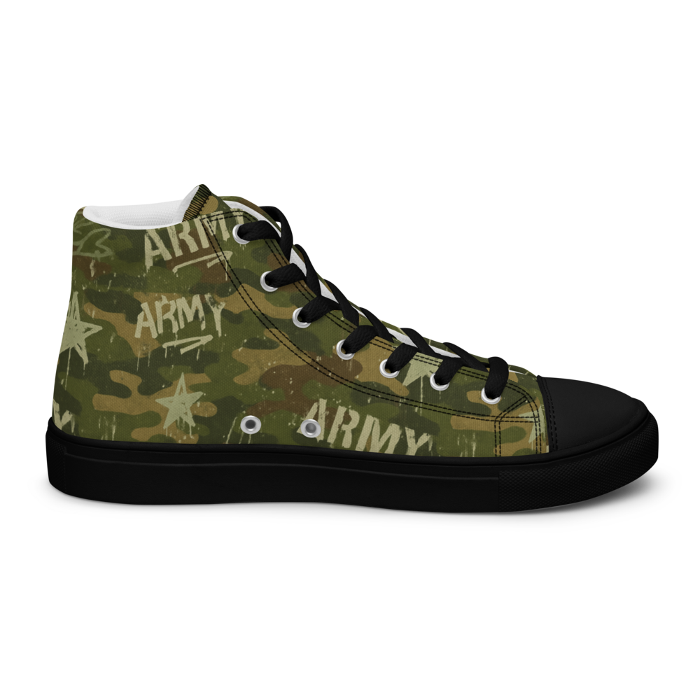 MY ARMY™ Green Camo Print -  Unisex High-Top Canvas Shoes