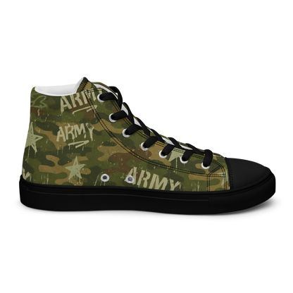 MY ARMY™ Green Camo Print -  Unisex High-Top Canvas Shoes