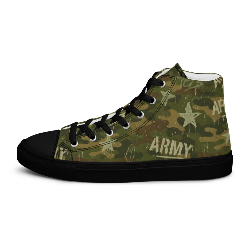 MY ARMY™ Green Camo Print -  Unisex High-Top Canvas Shoes